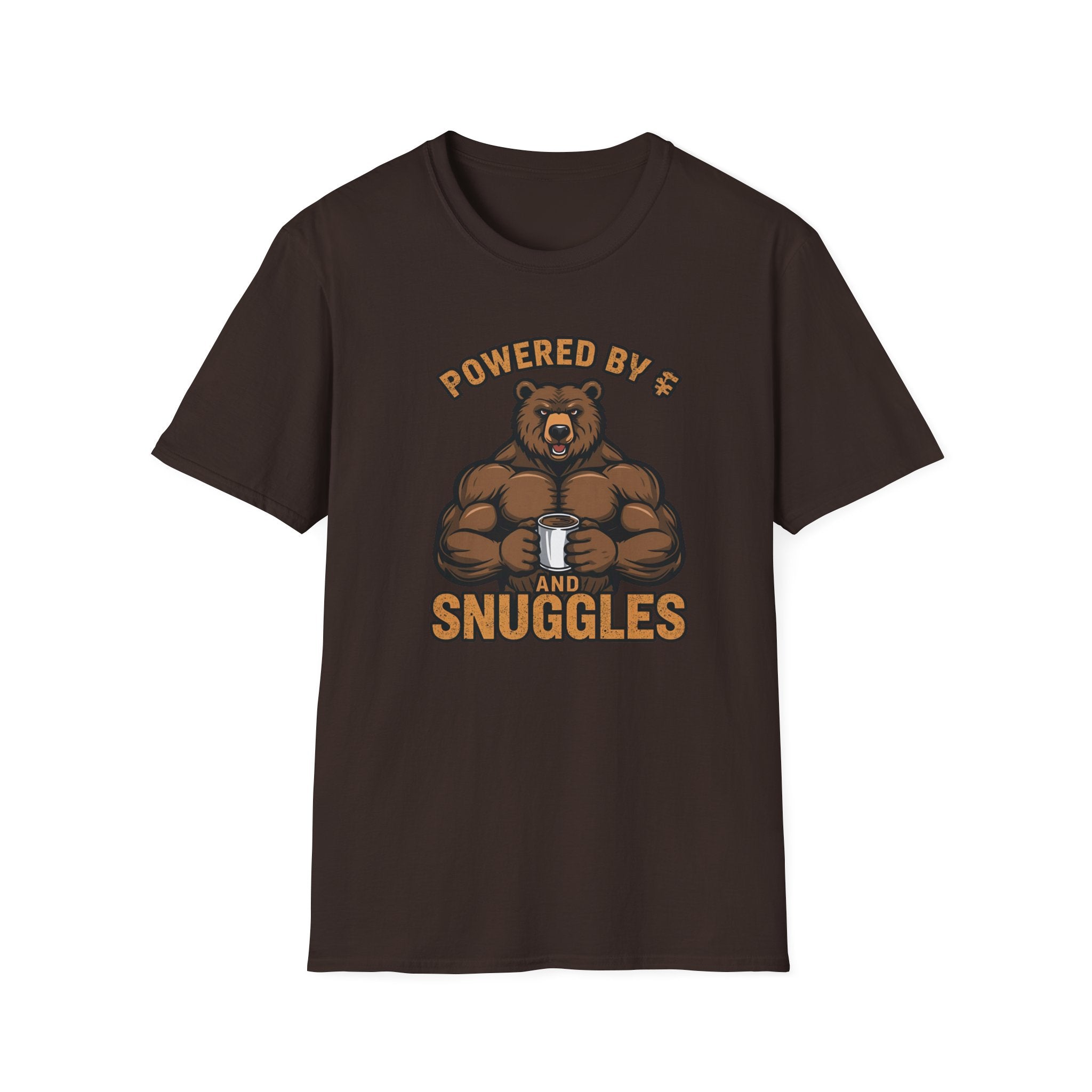 Powered by Snuggles Bear T-Shirt, Funny Gift, Cozy Graphic Tee, Unisex Apparel, Cute Bear Shirt, Casual Wear