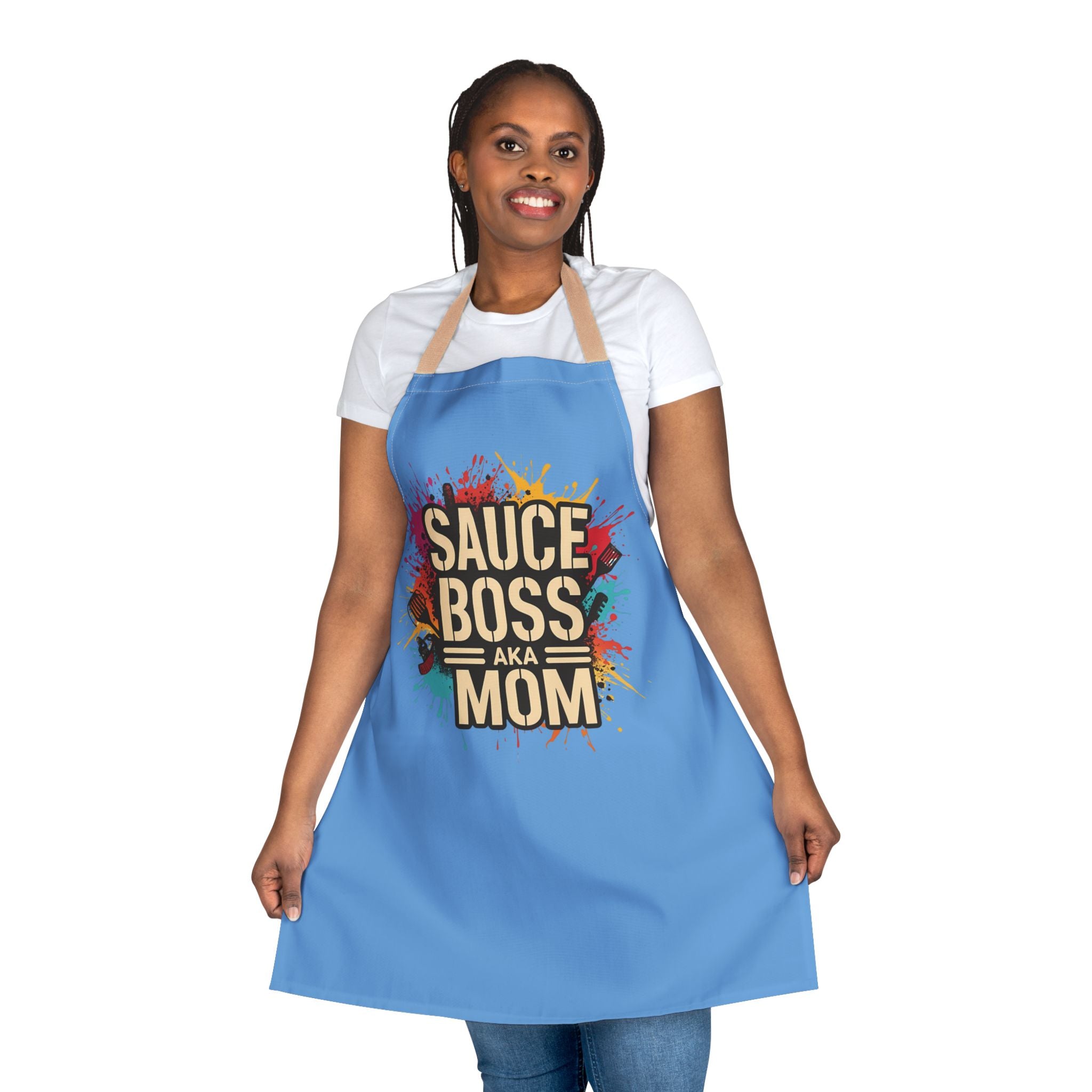 Colorful Kitchen Apron for Moms - "Sauce Boss" Chef Apron, Cooking Gift, Mom's Day, BBQ Apron, Creative Cooking, Kitchen Fashion