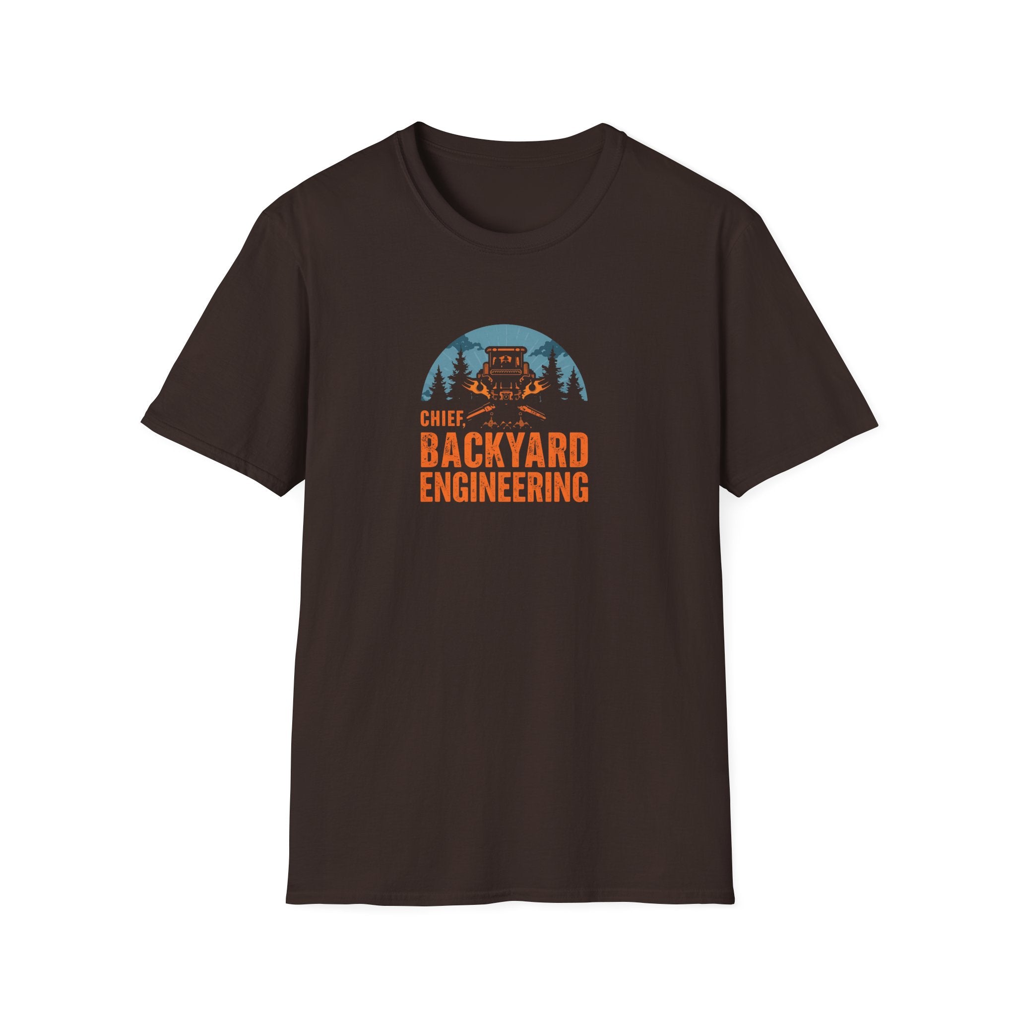 Backyard Engineering T-Shirt (Outdoors), Fun Gift for Dads, DIY Enthusiasts, Unisex Casual Top, Outdoor Adventure Shirt, Unique Father's Day Gift