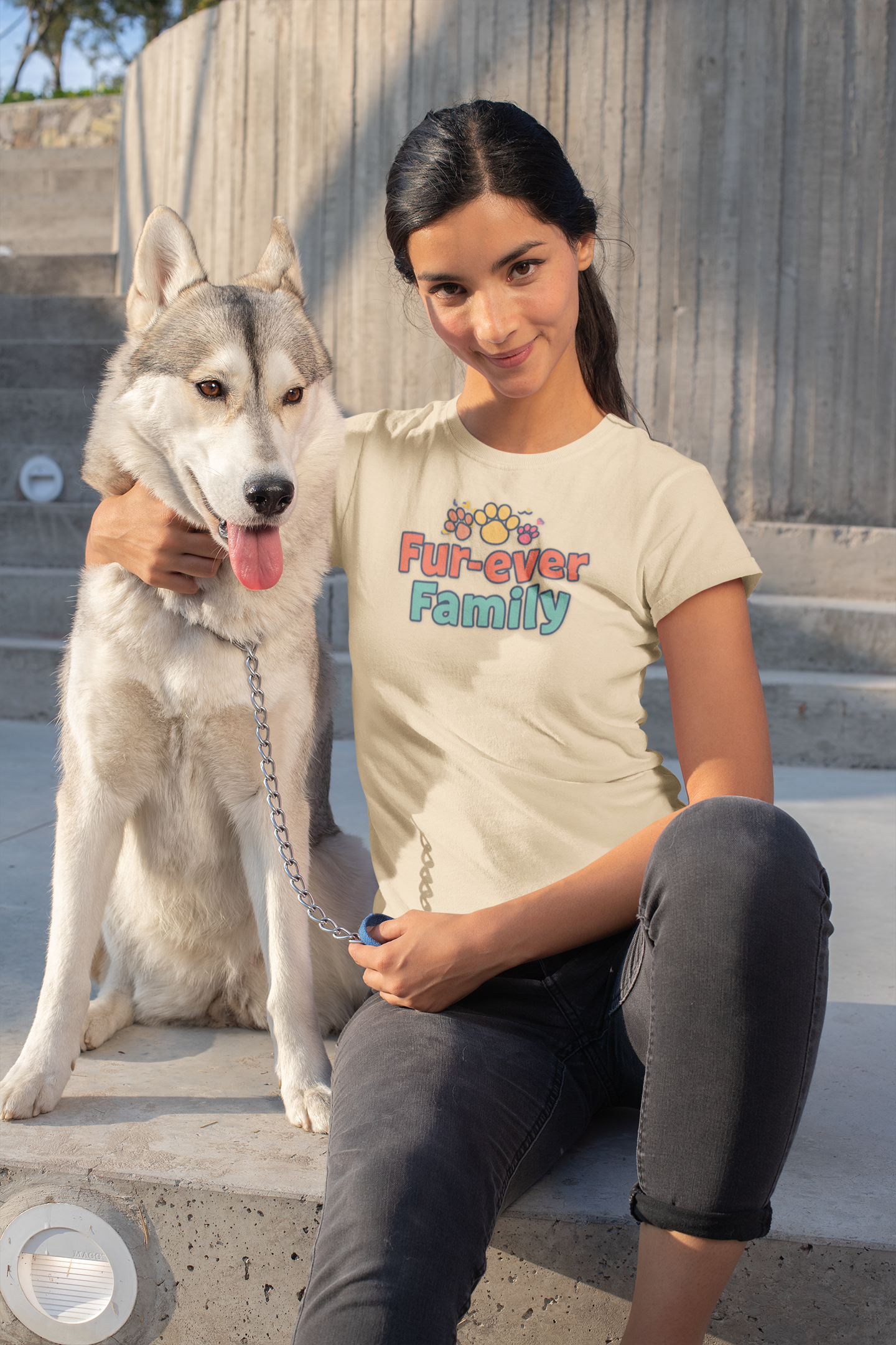 Fur-ever Family Tee, Cute Animal Lover T-Shirt, Gifts for Pet Moms, Casual Wear, Dog Lover Top, Mother’s Day Gift, Fun Family Tee