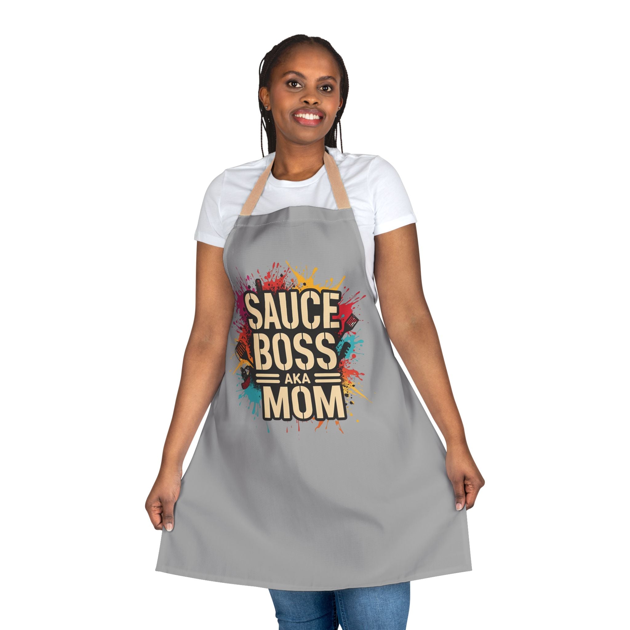 Colorful Kitchen Apron for Moms - "Sauce Boss" Chef Apron, Cooking Gift, Mom's Day, BBQ Apron, Creative Cooking, Kitchen Fashion
