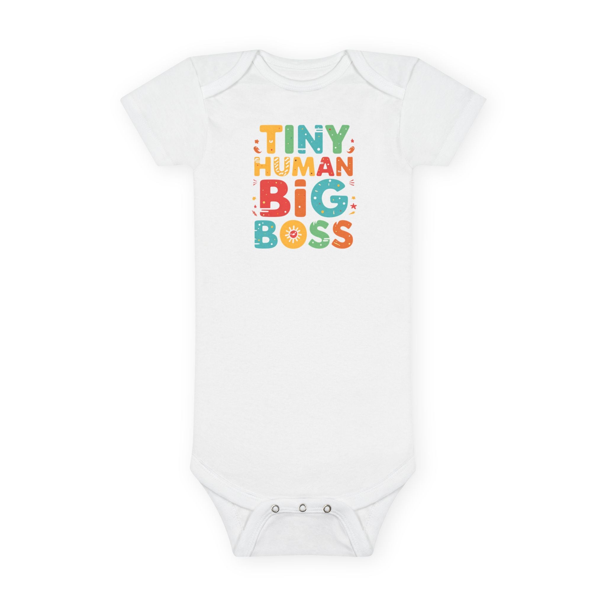 Cute Baby Onesie - Tiny Human, Big Boss, Newborn Gift, Baby Shower, Infant Clothes, Funny Baby Outfit