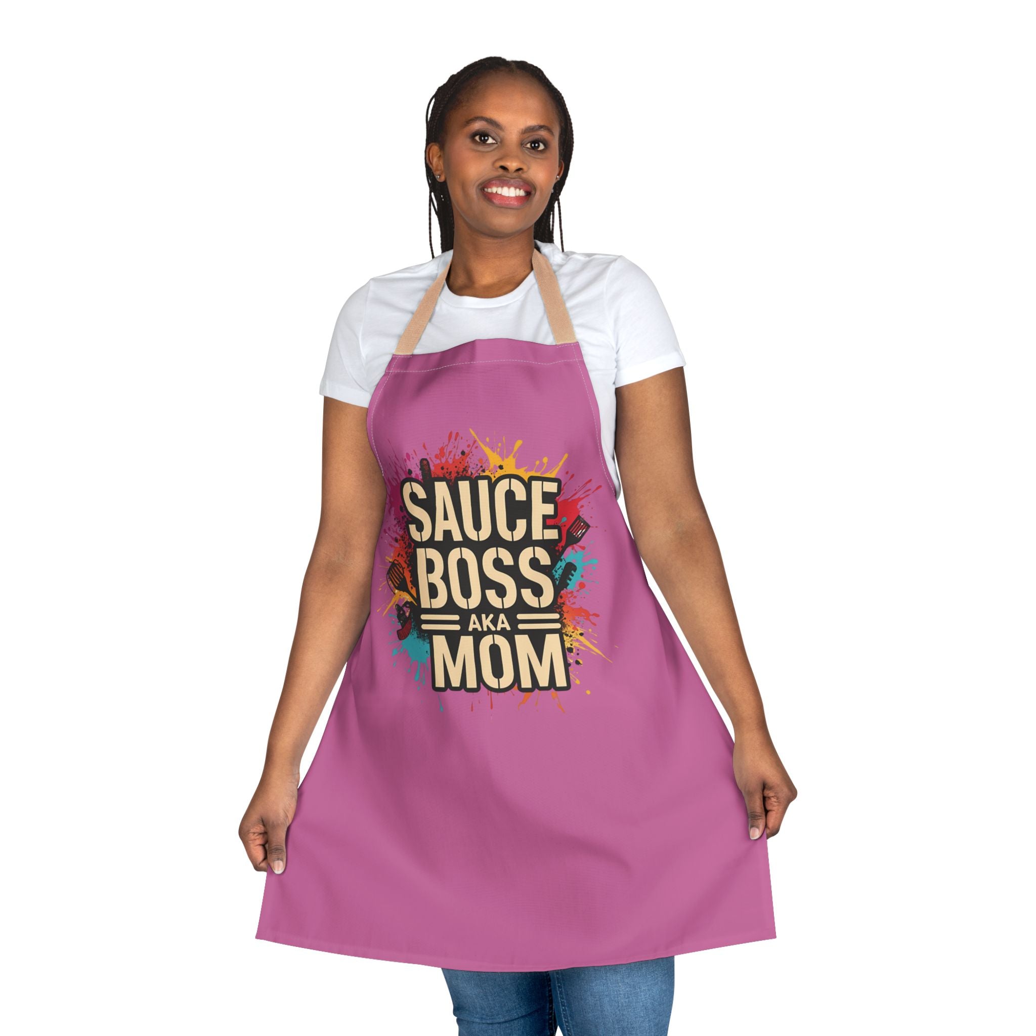 Colorful Kitchen Apron for Moms - "Sauce Boss" Chef Apron, Cooking Gift, Mom's Day, BBQ Apron, Creative Cooking, Kitchen Fashion