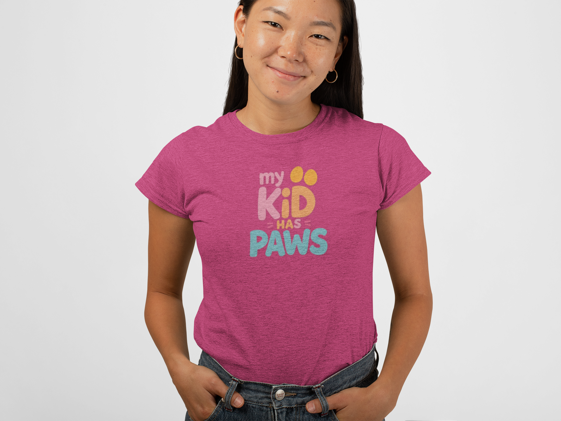 My Kid Has Paws Tee, Cute Animal Lover T-Shirt, Gifts for Pet Moms, Casual Wear, Dog Lover Top, Mother’s Day Gift, Fun Family Tee