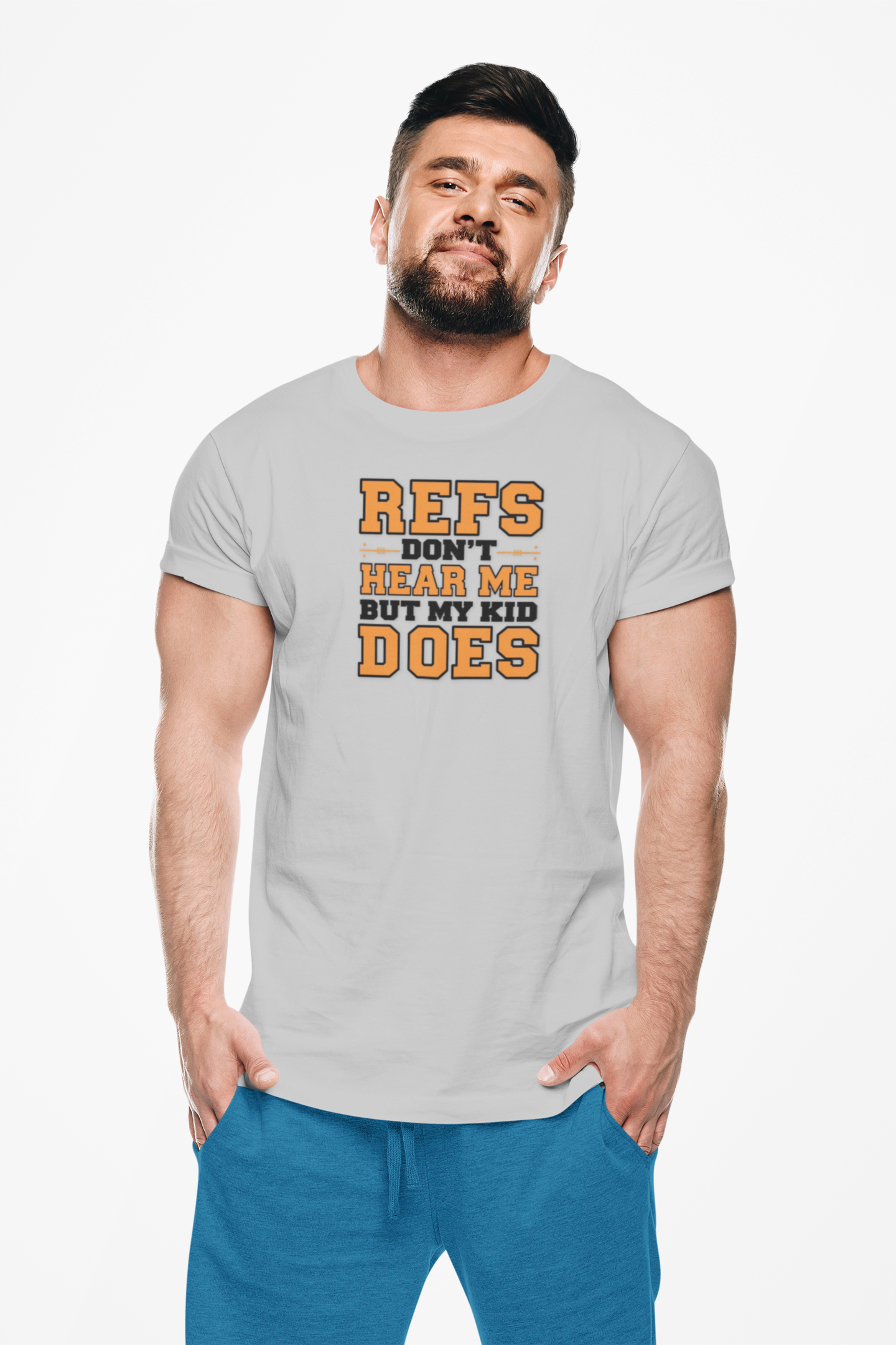 Sporty Parent Tee – 'Refs Don't Hear Me But My Kid Does' Unisex T-Shirt, Game Day Shirt, Sports Fan Apparel, Unique Gift, Fun Family Wear