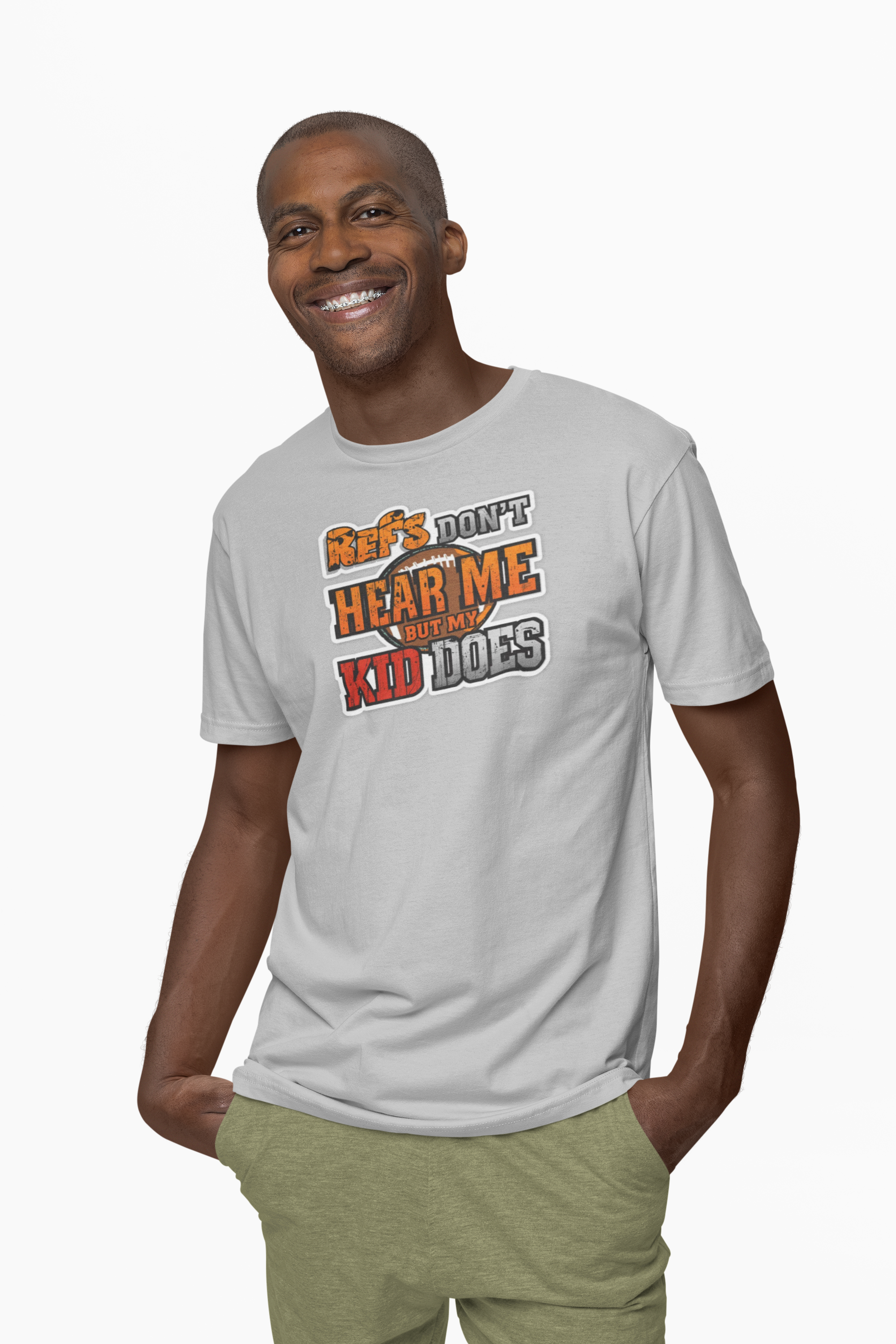 Sporty Parent Tee – 'Refs Don't Hear Me But My Kid Does' Unisex (Football) T-Shirt, Game Day Shirt, Sports Fan Apparel, Unique Gift, Fun Family Wear