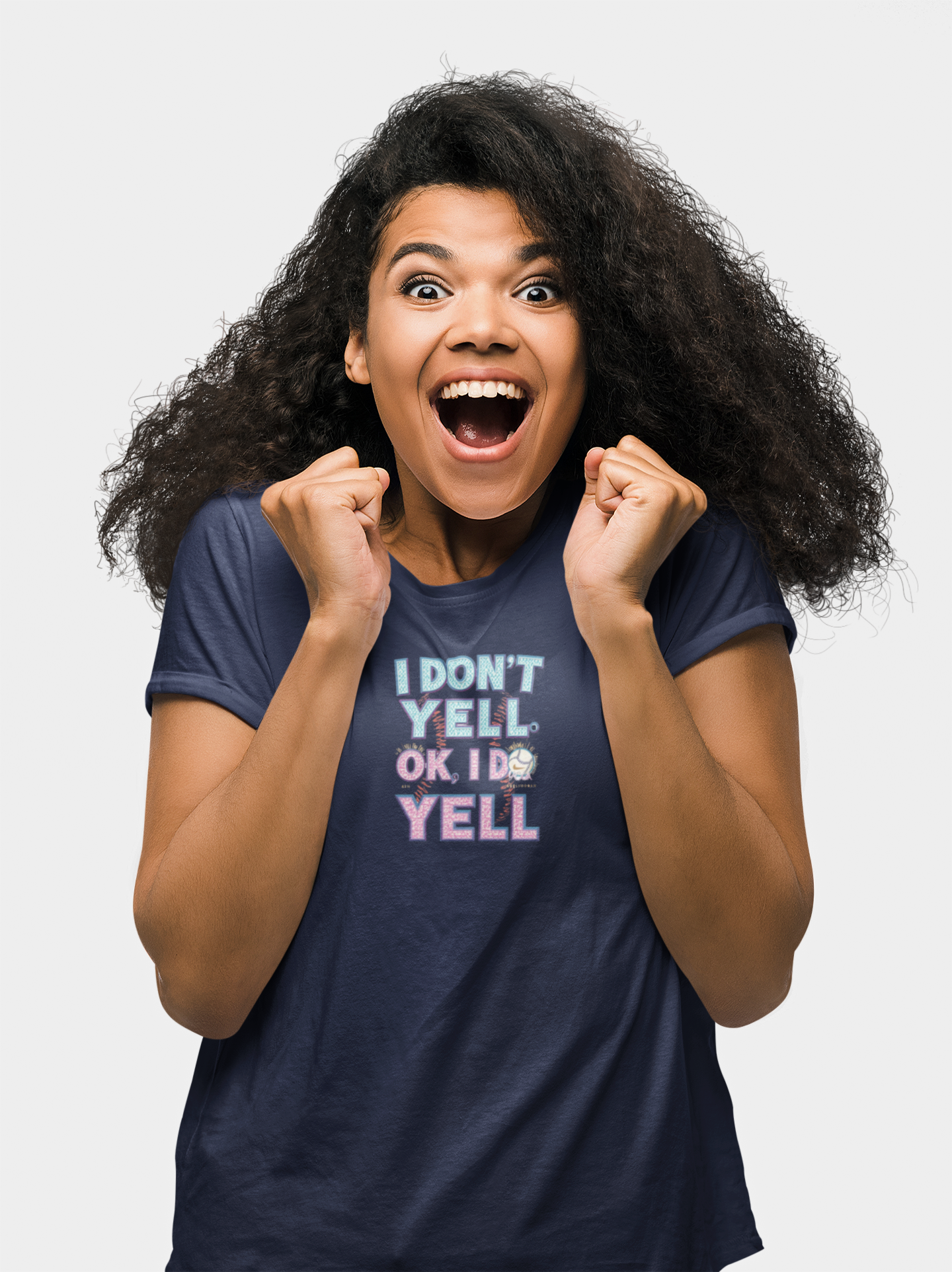 Funny Quote Women's Tee, I Don't Yell...OK I Do Yell Shirt - Baseball, Gift for Her, Casual Top, Humor Apparel, Cute Graphic Tee
