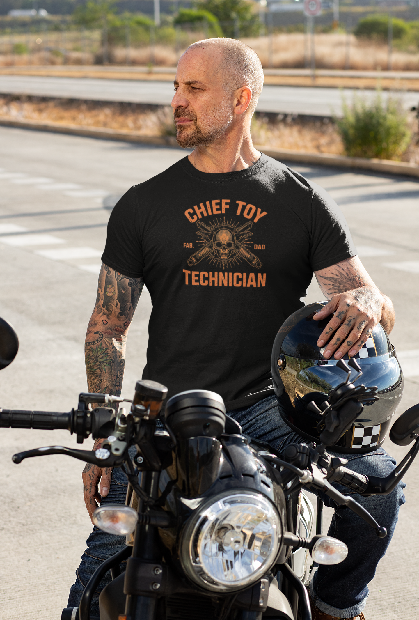 Chief Toy Technician T-Shirt (Skull), Gift for Dads, Fun Family Shirt, Unisex Tee, Halloween Costume Idea, Playful Dad Shirt