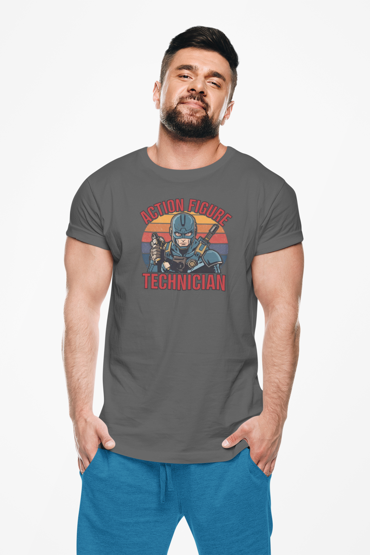 Action Figure Technician T-Shirt (Hero), Gift for Dads, Fun Family Shirt, Unisex Tee, Playful Dad Shirt