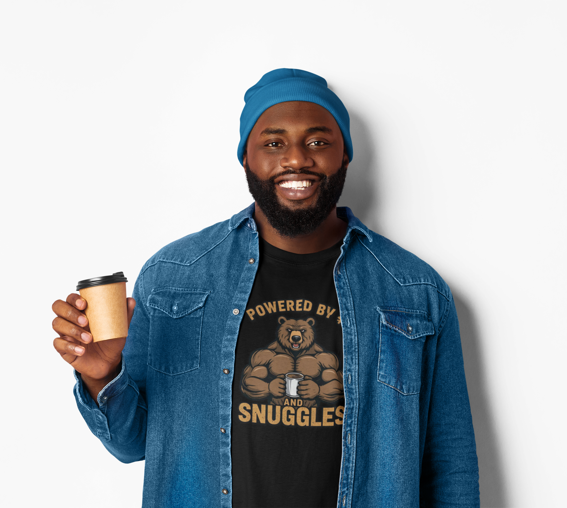 Powered by Snuggles Bear T-Shirt, Funny Gift, Cozy Graphic Tee, Unisex Apparel, Cute Bear Shirt, Casual Wear