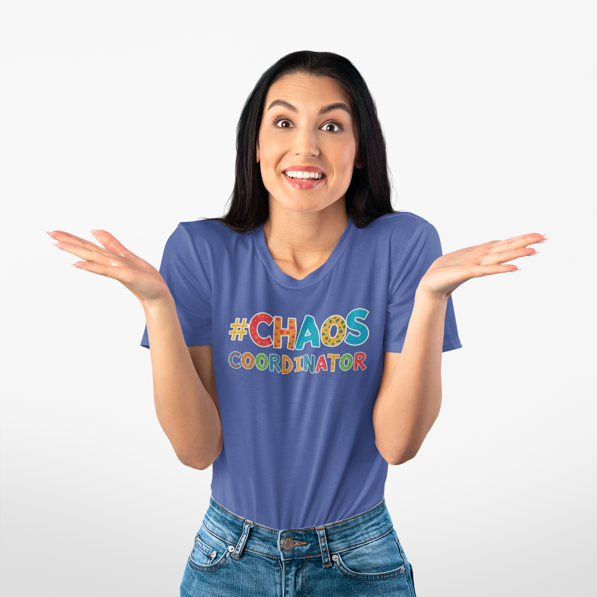 #Chaos Coordinator, Cute Graphic T-Shirt, Cozy Gift for Coffee Lovers, Relaxed Fit, Perfect for Celebrations