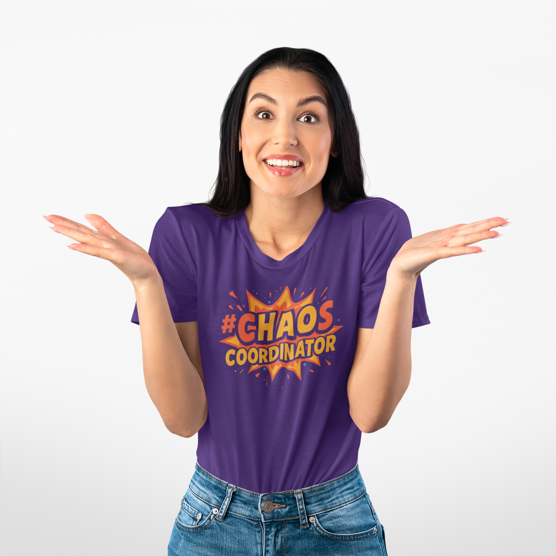 #Chaos Coordinator (Hero), Cute Graphic T-Shirt, Cozy Gift for Coffee Lovers, Relaxed Fit, Perfect for Celebrations