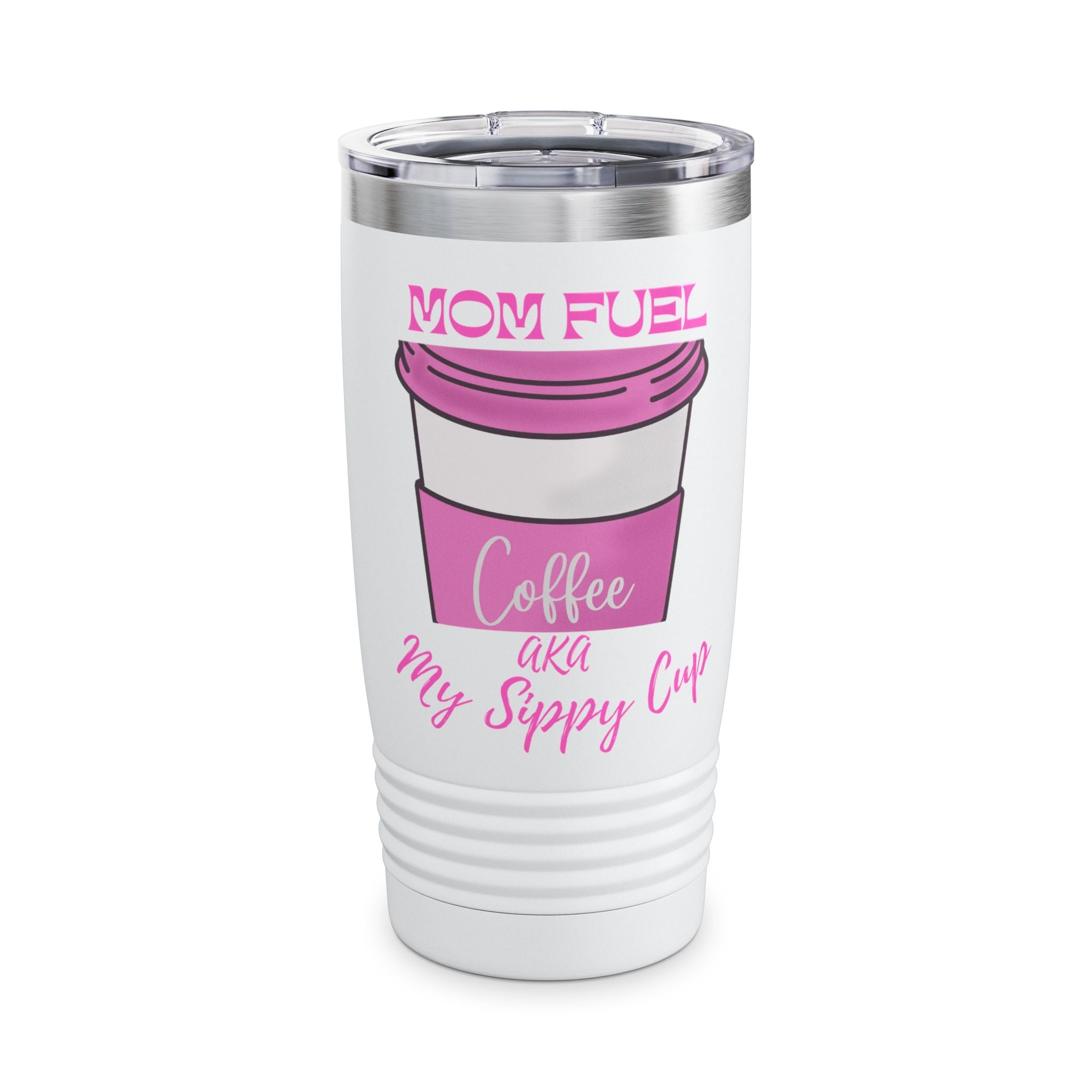 Mom Fuel Sippy Cup Tumbler, 20oz | Cute Travel Mug for Moms, Floral Design, Gift for New Moms, Mother's Day, Baby Shower