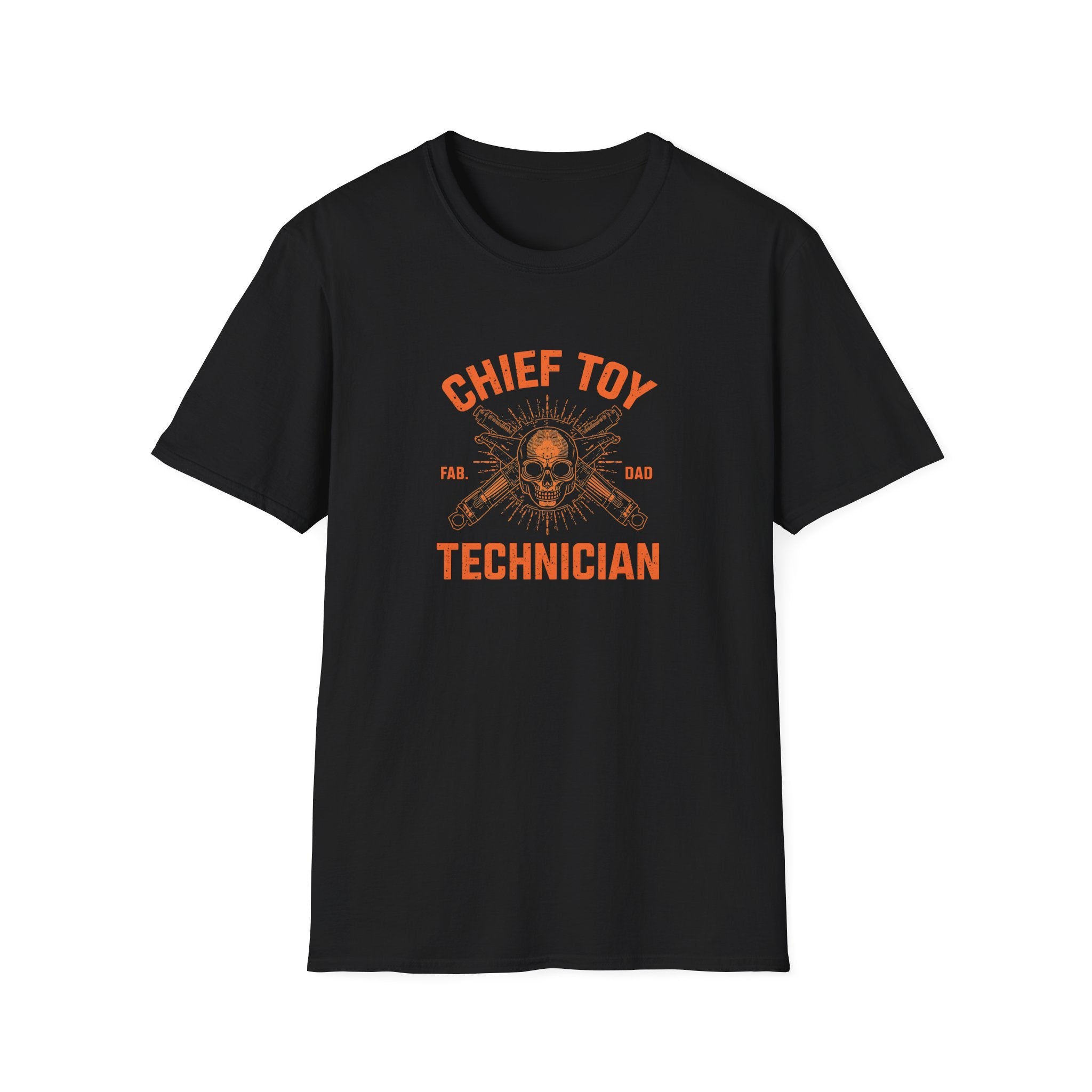Chief Toy Technician T-Shirt (Skull), Gift for Dads, Fun Family Shirt, Unisex Tee, Halloween Costume Idea, Playful Dad Shirt