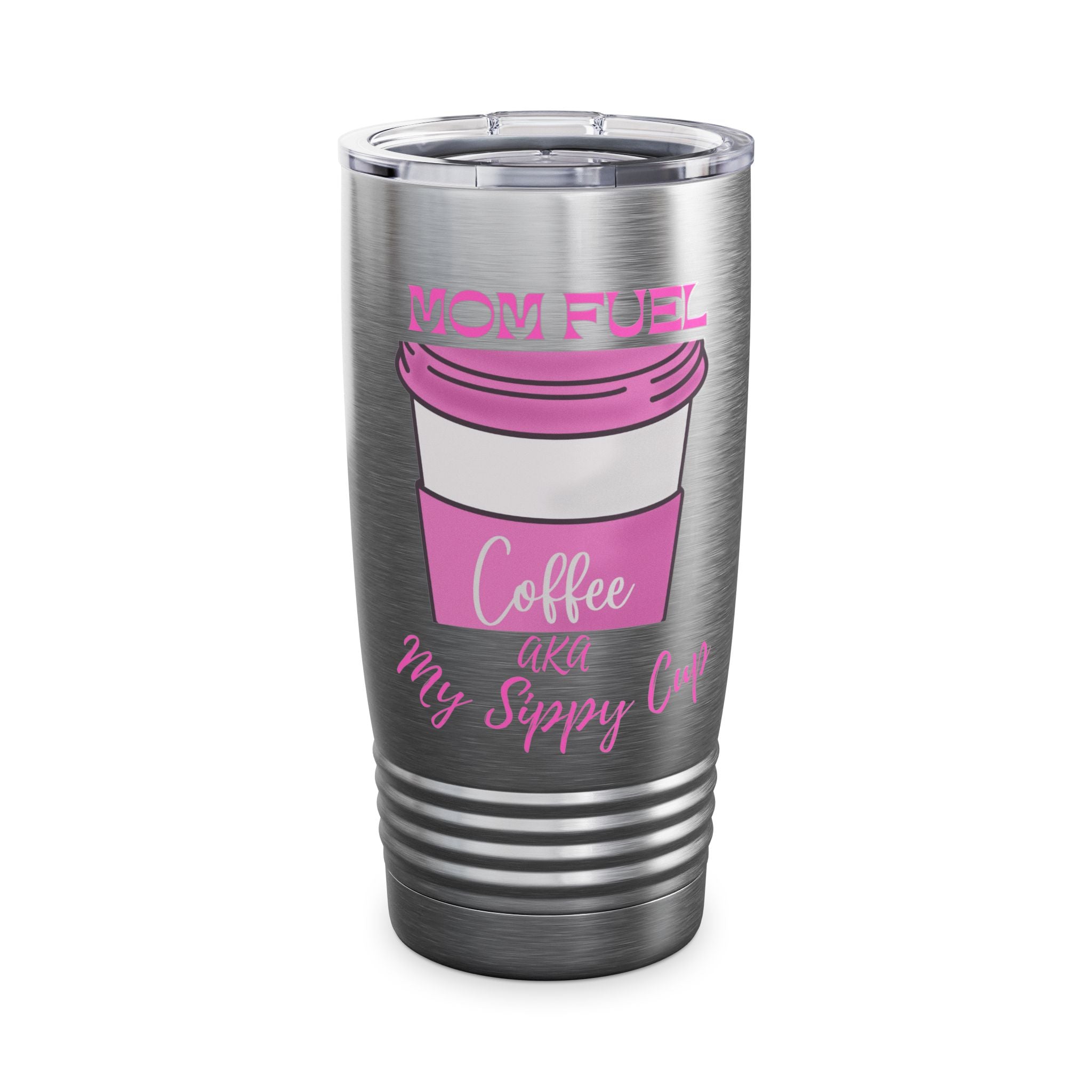 Mom Fuel Sippy Cup Tumbler, 20oz | Cute Travel Mug for Moms, Floral Design, Gift for New Moms, Mother's Day, Baby Shower