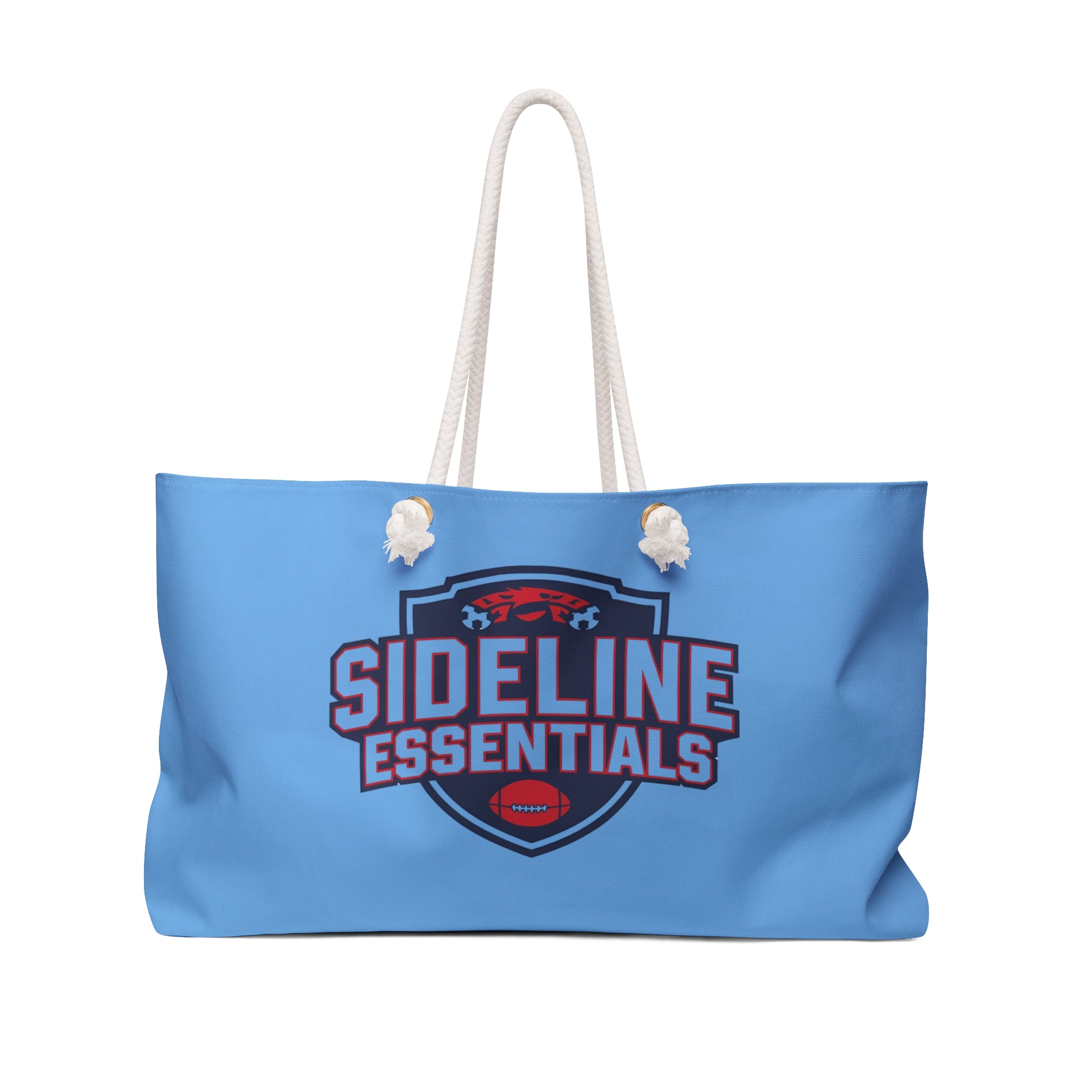 Stylish Weekender Bag for Sports Fans - Lt Blue/Red | Perfect for Travel & Gym | Tote Bag, Travel Bag, Beach Bag, Dance Bag, Sideline Essentials