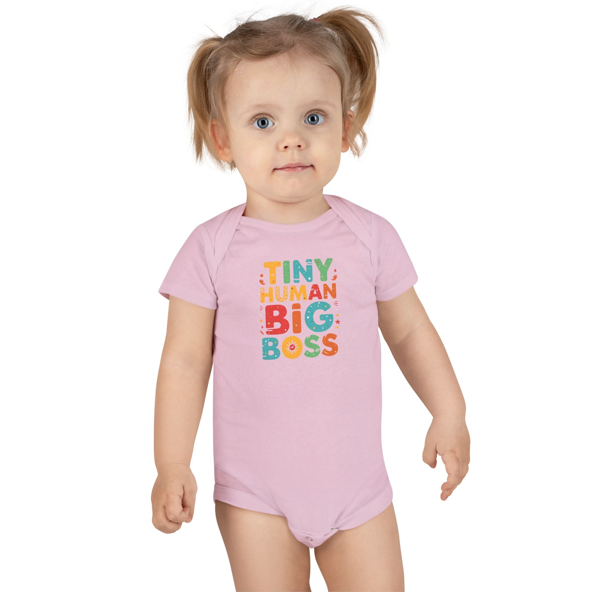 Cute Baby Onesie - Tiny Human, Big Boss, Newborn Gift, Baby Shower, Infant Clothes, Funny Baby Outfit